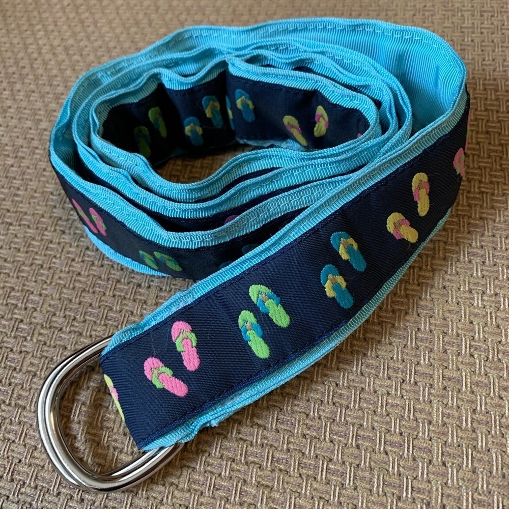 Eliza B Navy Flip Flop D- Ring Fabric Belt - M